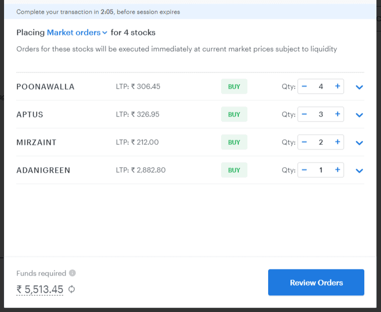 review orders on trinker before placing