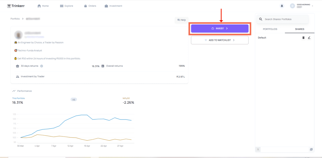 steps to invest in Trinkerr