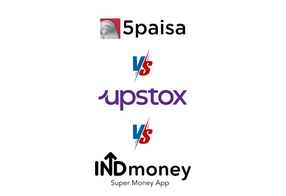 5paisa vs Upstox vs Indmoney Charges Brokerage Review AMC